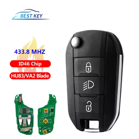 BEST KEY 434MHz FSK ID46-pcf7941 Remote Control Key For Peugeot 208 2008 301 308 5008 508 For C4 Cac