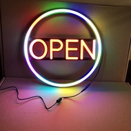 ป้ายไฟOPEN ป้ายไฟนีออนดัด วิ่งได้ แสงไฟRGB ประหยัดไฟ เสียบ ปลั๊กไฟ บ้าน เพิ่มเอกลักษณ์สีสัน สวยงาม ต