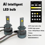 premium-App Remote Control  AI 90 Car Tri Colour Biled Led Headlight Bulb H4 H11 9005 9006 9012 Fog 