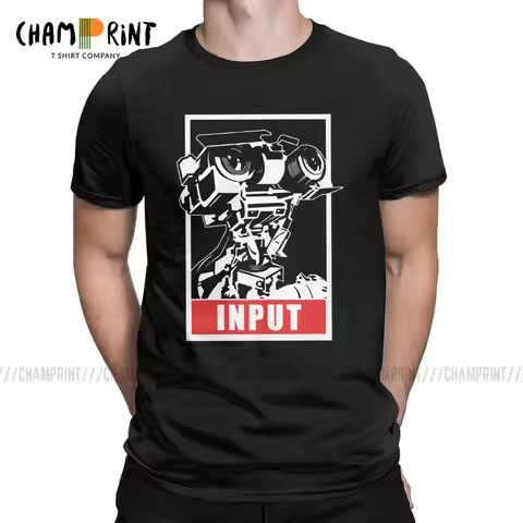 Cool Johnny 5 T-Shirts Men Round Neck Pure Cotton T Shirts Short Circuit 80s Retro Robot Movies Tee 
