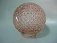 早期淡粉紅色龍珠精美浮雕玻璃燈罩含運980面交880