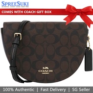 Coach Handbag In Gift Box Crossbody Bag Ellen Crossbody In Signature Canvas Brown / Black # C1430