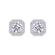 Diamond Earrings Hip-hop Earrings Personality High-end Cool Niche 1CT Moissanite Earrings