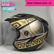 ( Bayar DiTempat )- Helm Double Visor Black Phanter Marvel Avenggers - kwalitas setara helm half fac
