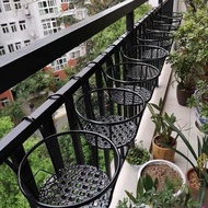 [48H Shipping] Balcony flower rack, railing flower pot stand, grid iron art hanging guardrail, windo
