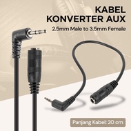 2.5mm Male to 3.5mm Female L Shape HiFi Audio AUX Converter Cable 20cm - L44