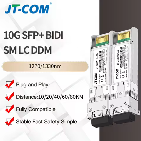 10G SR SFP+ Optic Fiber Module 20km 40km,60km,80KM LC Simplex Fiber SFP Transceiver Compatible with 