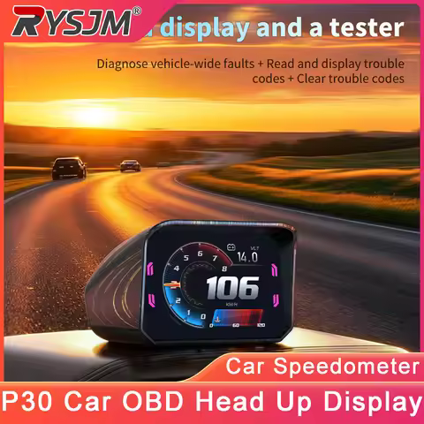 P30 OBD2 HUD Car Speedometer Head Up Display Car HUD Gauge Digital OBD2 Water Temp Voltage Gauge Met