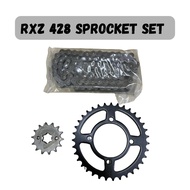 YAMAHA RXZ RXZ135 RXZ-135 RXZ 135 428 SPROCKET SET WITH CHAIN TKR SPOKET DEPAN BELAKANG SEKALI RANTA
