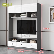 HY/JD Tianqi TV Wall Cabinet Cabinet Solid Wood TV Cabinet Combination Hallway Integrated Background Wall Cabinet Living