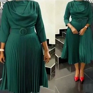 Elegant Pleated Ankara Dress for Women - Perfect for Office and Parties