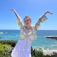 - Daisy Flower Long Sleeve Beach Cardigan1688