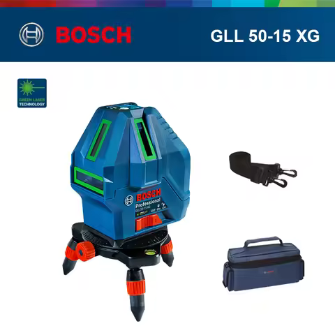 Bosch GLL 50-15 XG Green Beam Laser Level with Plumb Point Self-Leveling Laser Level 15m Range Tool