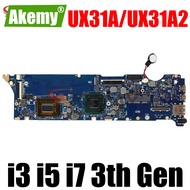 i3-3th Gen 4GB i3-3th Gen 4GB Original UX31A Mainboard I3 I5 I7 3Th Gen CPU 4GB RAM For ASUS UX31A UX31A2 Laptop Motherboard