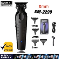Kemei ที่โกนหนวดไร้สายตัดผม KM-2299 0มม.ปัตตาเลี่ยนแกะสลักแบบเจาะรูเป็นศูนย์เครื่องตัดสำเร็จไฟฟ้าของ
