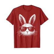Men's cotton T-shirt Bunny Face With Sunglasses Easter Day For Boys Men Kids T-Shirt 4XL , 5XL , 6XL