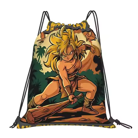 C-Chrono Trigger Ayla Portable Hiking Drawstring Bags Riding gym Backpack gift Storage Backpacks