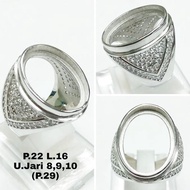 CINCIN PERAK925 RING SILVER925 CANGKANG BATU AKIK EMBAN CINCIN BATU GIOK / PERMATA / BERLIAN