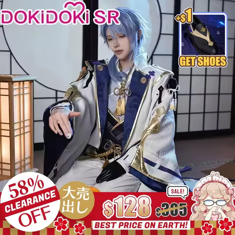 【Pay $1 Get Shoes】Kamisato Ayato Cosplay Game Genshin Impact DokiDoki-SR Ayato Cosplay Costume Plus 