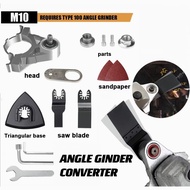 Angle Grinder Converter Adapter 100 Type Aluminum Angle Grinder Polishing Oscillating Multitool Accessories M10 Thread Oscillator Trimmer Polisher