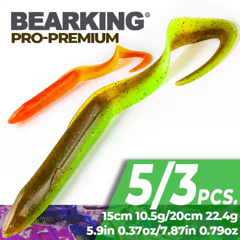 BEARKING PRO EEL Soft Lures 20cm 15cm Artificial Lures Fishing Worm Silicone Bass Pike Minnow Swimba