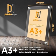 Acrylic / Akrilik Wall Frame Poster / Wall Display Ukuran A3+ / 2Mm