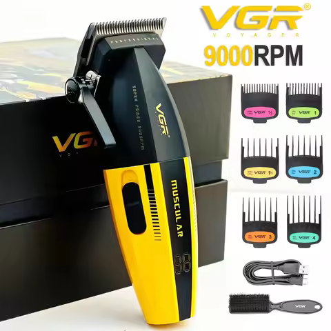 VGR Hair Trimmer Professional Electric Hair Cut Machine Barber Clippers Cordless Trimmer Metal Hair 