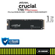 Crucial T705 PCIe Gen5 NVMe M.2 SSD - 1TB/2TB (5Yrs Crucial Warranty)