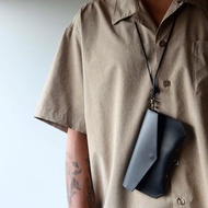 【光明的黑色廊道】植鞣牛皮眼鏡盒 黑色牛皮太陽眼鏡袋 打印客製