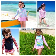 Infant Toddler Swim Wear 2-10Year Kids Girls Swimming Swimsuit 2pcs/set M-3XL Floral Swimwear