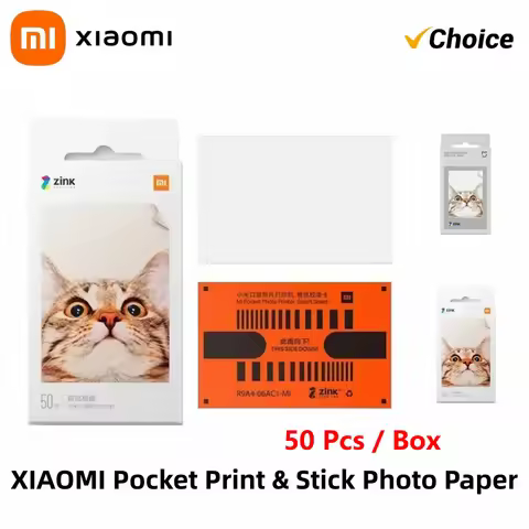 Original Xiaomi ZINK Pocket Printer Paper Self-adhesive Photo Print 50pcs Sheets Xiaomi 3-inch Mini 