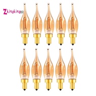 10 Pcs Dimmable C22 LED Filament Bulb E12 0.5W Amber Decorative Night Light Candle Light Ampoule Can