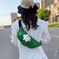 Cute Funny Edamame Bag Female Large Capacity Soft Crossbody Hot Girl Fashion Travel Chest