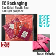 CAP GAJAH PLASTIC SINGLET BAG 10"x13" 12"x16" 16"x19" 18"x22" 20"x24" 26"x33"