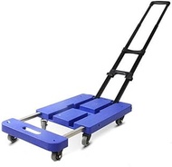 WSJTT Serving Trolleys Lightweight Folding Hand Truck Portable Luggage Cart with 6 Wheels for Personal, Moving, Travel and Shopping Use (Color : Blue)