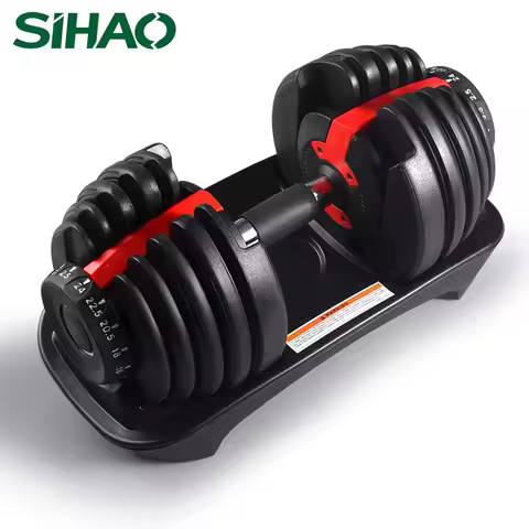 SIHAO Adjustable Steel Dumbbell 24 KG/52.5 LBS Fitness for Home Gym, Arm & Muscle Training with Quic