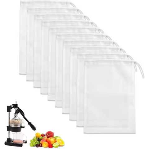 A66K-Reusable Juicer Bags 10-Pack- Strong, Durable, Easy Simple To Clean For Cast Iron Juicer, Perfe