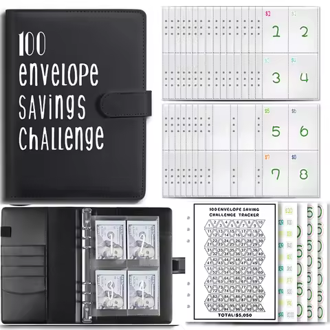100 Envelope Cash Savings Challenge, Saving Challenge Envelop Book, Budget Envelope Financial Assist