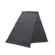 【二手】路易威登LOUIS VUITTON圍巾 Echarpe Monogram Classic Anthracite M78526 羊毛圍巾 男士二手 A