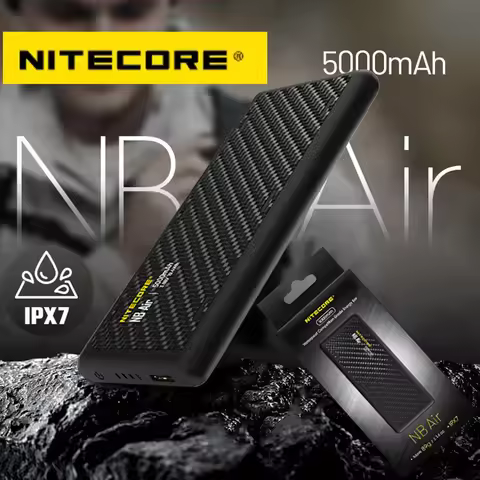 100%Original For NITECORE NB Air Power Bank 18W5000mAh Carbon Mobile Powerbank IPX7 Waterproof USB-C