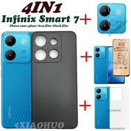 (4IN1) เคสโทรศัพท์สำหรับ Infinix Smart 7เคสโทรศัพท์กันตก + เซรามิคฟิล์มกระจกเทมเปอร์ + ฟิล์มเลนส์