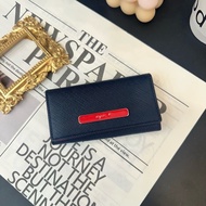 Agnes B 藍色釦式鑰匙包