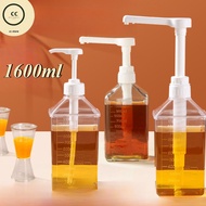Plastic syrup pump bottle 1600ML + 10CC nozzle, Glass plastic syrup bottle with dosing pump