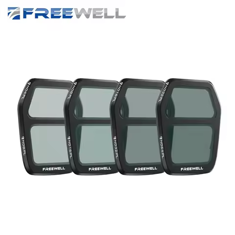 Freewell Drones Split ND/PL Filters Kit Bright Day 4 Pack ND4 ND8 ND16 ND32 ND64/PL Filter for DJI A