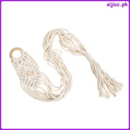 Macrame Ukulele Hanger Cotton Linen Wall Mount Beige Instrument Holder sijicc