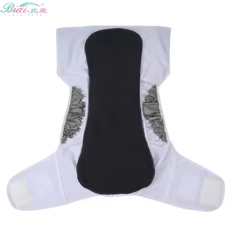 BIAI 1pc/3pcs/5pcs Washable Bamboo Charcoal Adult Diapers Resuable Microfiber Adult Insert Diapers B
