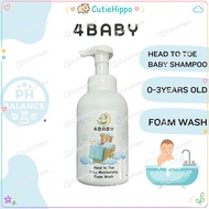 4BABY Baby Foam Wash Tear-Free | Head to Toe Baby Bath for Newborn | Gentle & Moisturizing Baby Sham