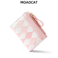 【MOAOCAT】Women's Wallet Leather Wallet Large Capacity Double Fold Small Wallet Wallet With Coins