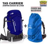 Tas Carrier Aimpro Banjo 48 Liter - Cover Bag Waterproof - Tas Keril -