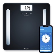 Beurer BF 600 Diagnosewaage schwarz, Messung von Körperfett, Körperwasser, Muskelanteil und Knochenm